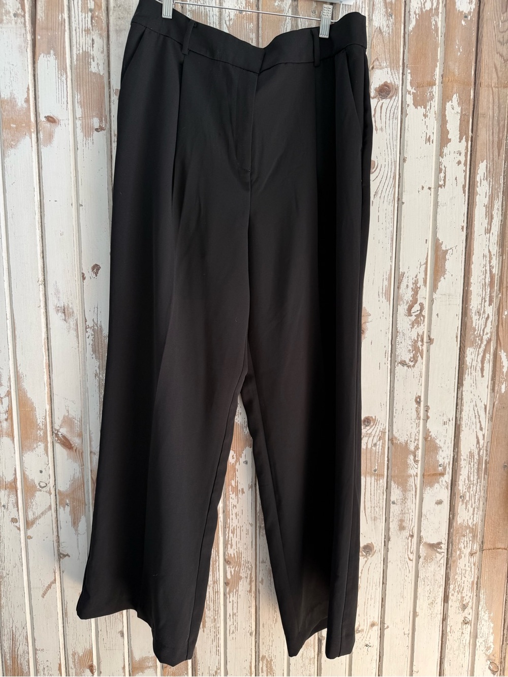 LOFT Classic Black Wide-Leg Dress Pants, The Peyton Trouser, Size 14